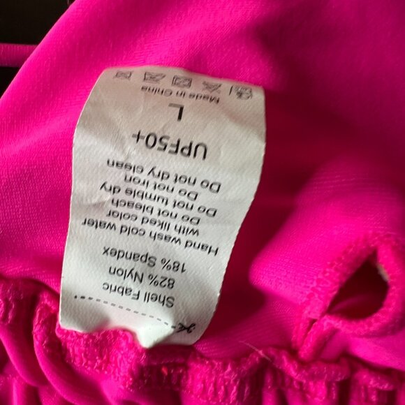 Neon Pink Triangle Bikini Top L Swimwear Festival Beachwear UPF50+ Beach Travel - Picture 3 of 6
